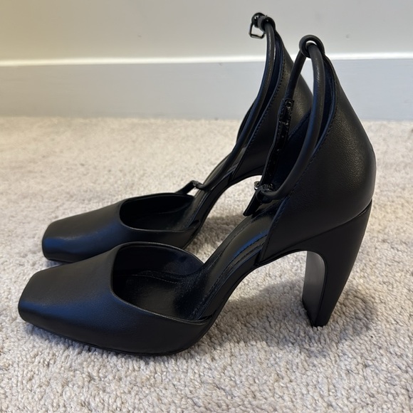 ZARA Genuine Leather Heels with Ankle Strap | Size 37 (US 6.5) | Black - Picture 5 of 8